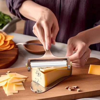 Wire Cheese Slicer Handheld Cutter with 1 Extra Wire, Silver