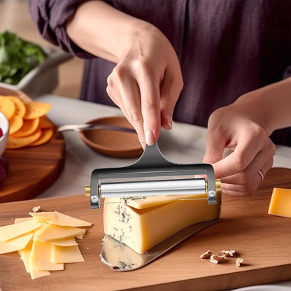 Wire Cheese Slicer Handheld Cutter with 1 Extra Wire, Silver