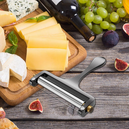 Wire Cheese Slicer Handheld Cutter with 1 Extra Wire, Silver