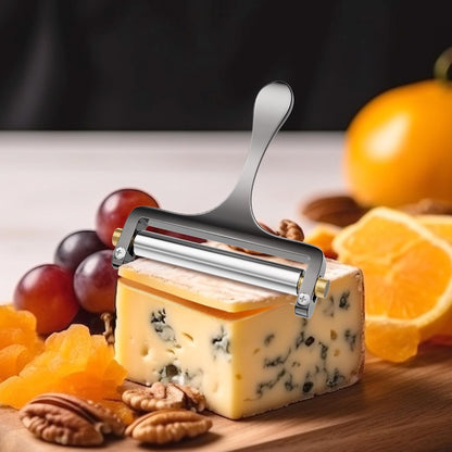 Wire Cheese Slicer Handheld Cutter with 1 Extra Wire, Silver