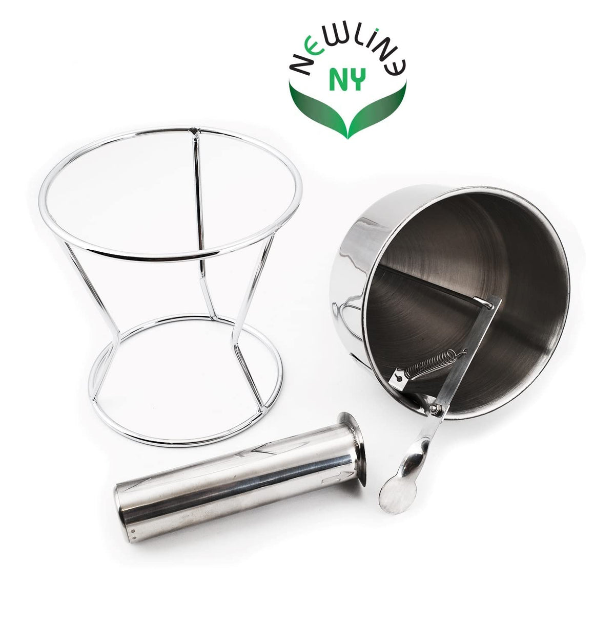 Stainless Steel Baking Funnel Dispenser with Stand for Takoyaki Pancake Batter Cupcake Pastries Desserts