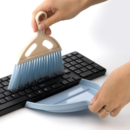 6 Pack Small Dustpan and Brush Set, Whisk Broom and Dust Pan with Handle, Nesting Tiny Cleaning Broom, Mini Hand Broom and Dustpan Set for Table, Desk, Keyboard, Cars and Pet Nest