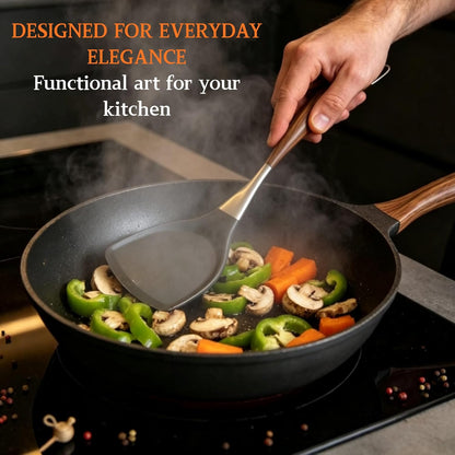 Elegant White Gold Silicone Cooking Utensils Set - Non-Toxic, Dishwasher Safe Kitchen Utensils Set with Heat Resistant Comfort Handles - Includes Spatula & Spoon for Nonstick Cookware