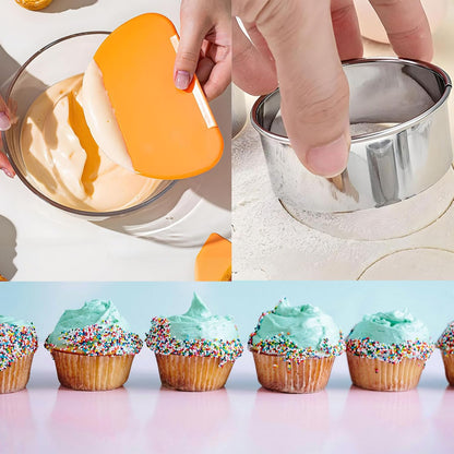 6 Pack Round Cookie Cutter Set (2, 3, 3.5, 4, 5, 6 Inch) Biscuit Cutters