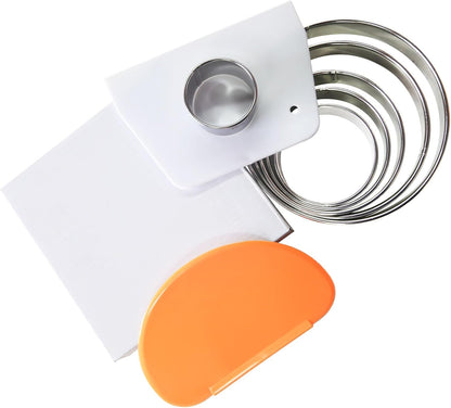 6 Pack Round Cookie Cutter Set (2, 3, 3.5, 4, 5, 6 Inch) Biscuit Cutters
