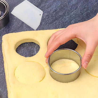 6 Pack Round Cookie Cutter Set (2, 3, 3.5, 4, 5, 6 Inch) Biscuit Cutters