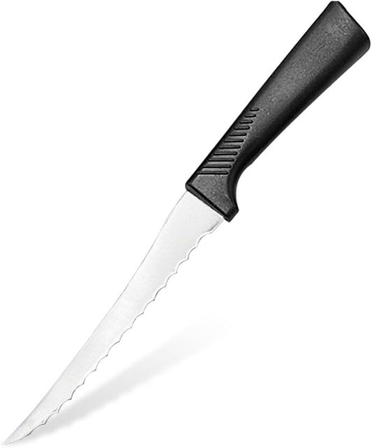5" Serrated Tomato Knife with Non-slip Handle - German Steel Blade Tomato Slicer| Ultra-Sharp Stainless Steel Kitchen Knife for Slicing Tomatoes, Onions & Soft Fruits | Dishwasher Safe