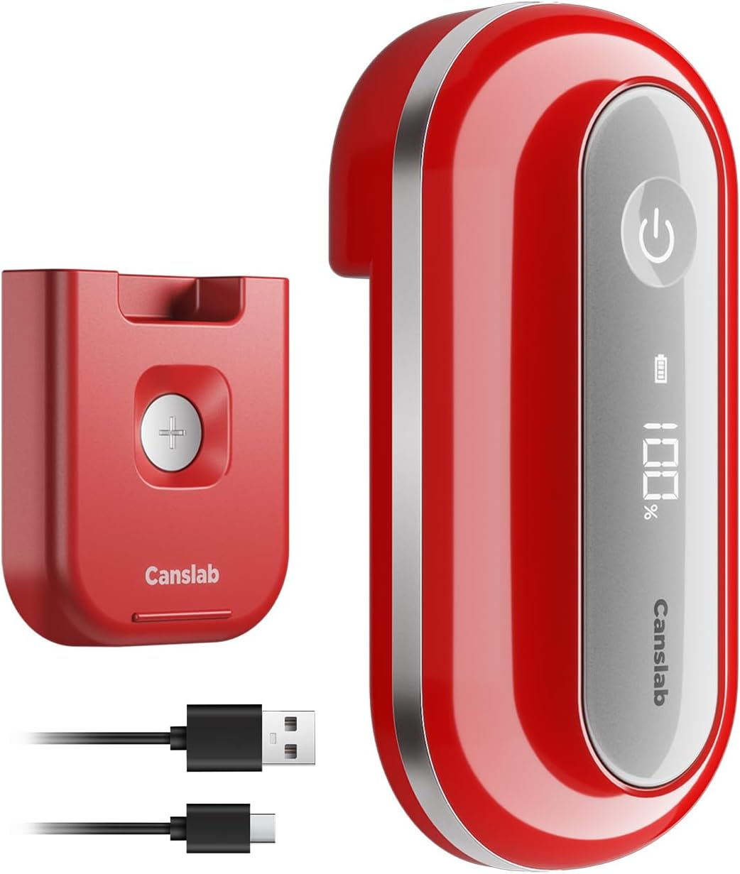 Retro Rechargeable Electric Can Opener, LED Battery Track&Auto Stop
