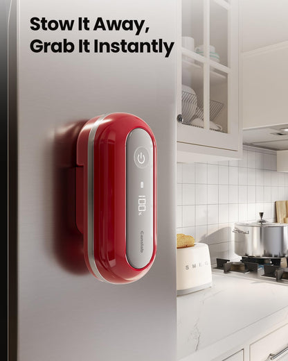 Retro Rechargeable Electric Can Opener, LED Battery Track&Auto Stop