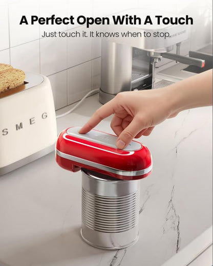 Retro Rechargeable Electric Can Opener, LED Battery Track&Auto Stop