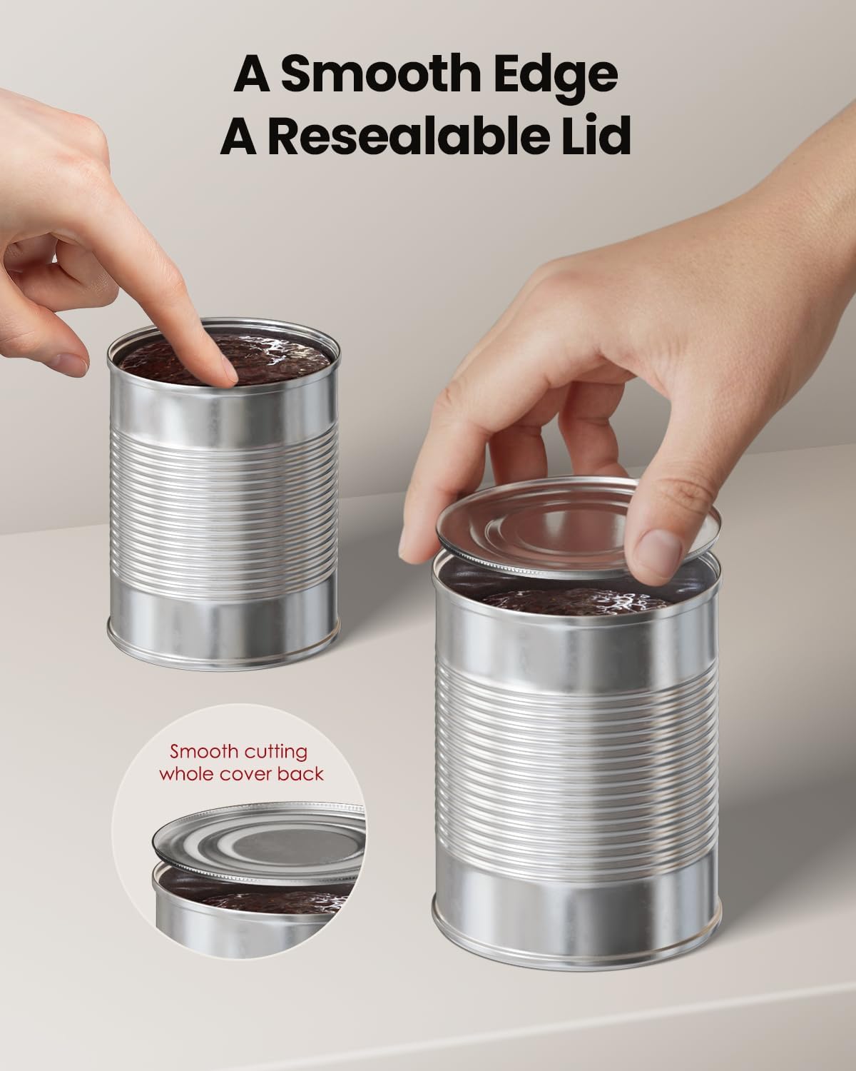 Retro Rechargeable Electric Can Opener, LED Battery Track&Auto Stop