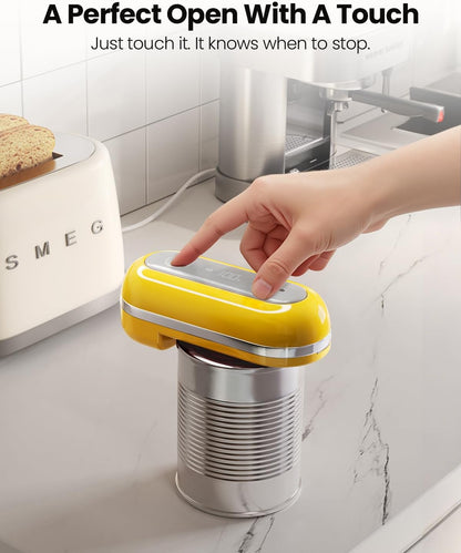 Retro Rechargeable Electric Can Opener, LED Battery Track&Auto Stop