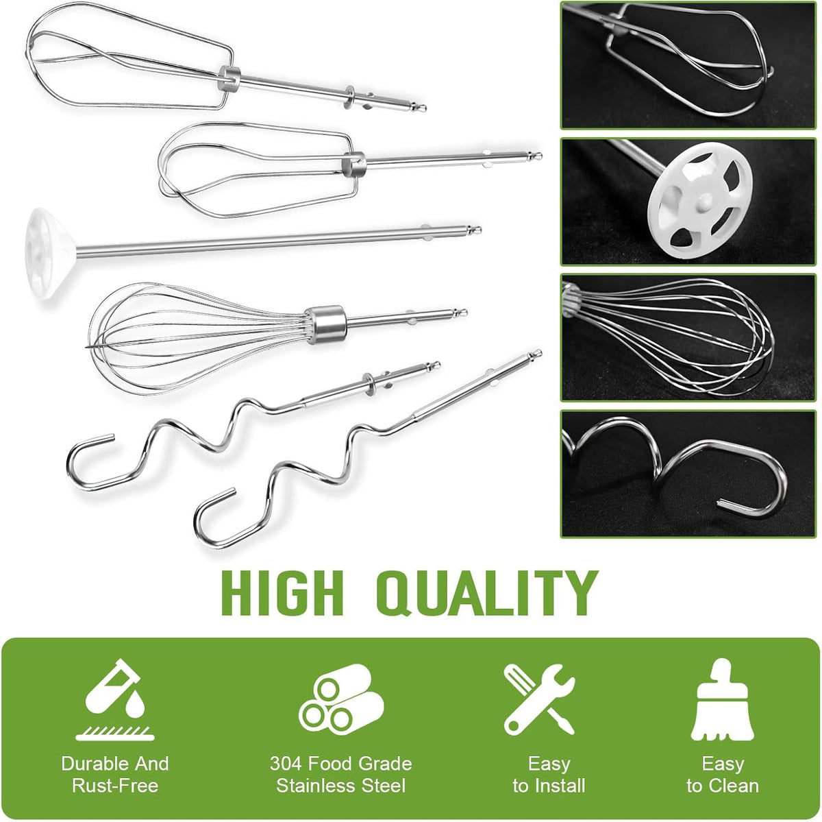 Hand Mixer Beaters Fits for Cuisinart Stainless Steel Style Beaters