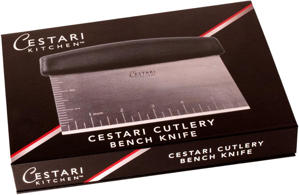 Dough Scraper Bench Knife: Professional Quality Heavy Duty Stainless Steel Bench Scraper, Chopper, Cutter - Perfect for Pastry, Nuts, Herbs, Chocolate, Pizza Dough, Soap, Bread Baking