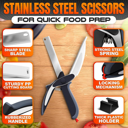 9.6" Cutting Board Scissors for Food with Stainless Steel Blade