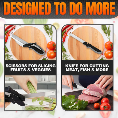 9.6" Cutting Board Scissors for Food with Stainless Steel Blade