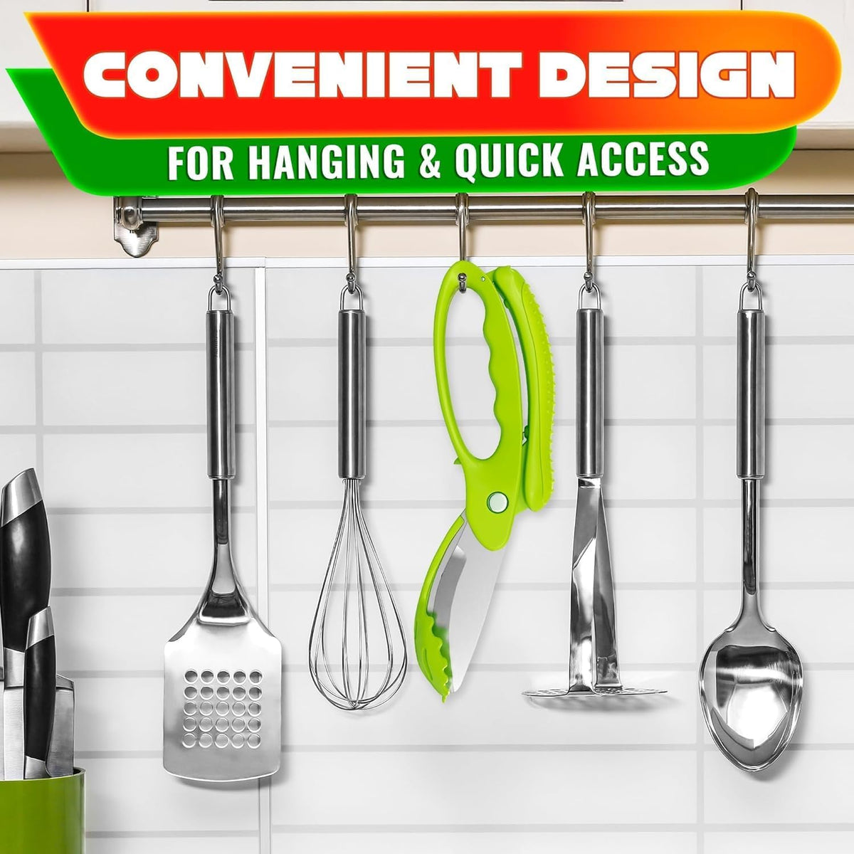 9.6" Cutting Board Scissors for Food with Stainless Steel Blade