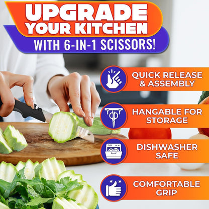 9.6" Cutting Board Scissors for Food with Stainless Steel Blade