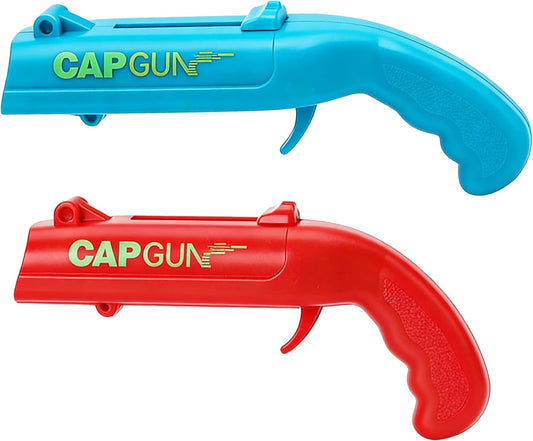Bottle Opener with Cap Launcher – Funny Shooting Gun for Parties, BBQ, Tailgates – Unique Beer Cap Shooter Gadget for Men – Cool Gifts for Husband, Him on Birthday, Father's Day(Red+Blue)
