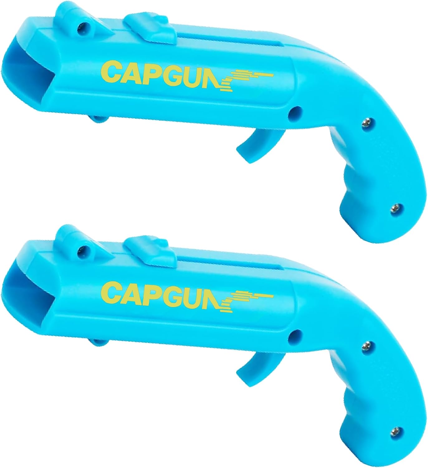 Bottle Opener with Cap Launcher – Funny Shooting Gun for Parties, BBQ, Tailgates – Unique Beer Cap Shooter Gadget for Men – Cool Gifts for Husband, Him on Birthday, Father's Day(Red+Blue)