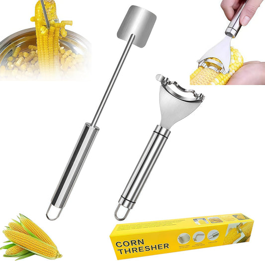 2 Pcs Corn Peeler Corn on the Cob Stripper Tool 304 Stainless Steel Corn Thresher with Ergonomic Handle Easy to Use Corn Peeler for Corn on the Cob Safe Durable Kitchen Tools