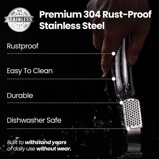 Lifetime Replacement Garlic Press, No Need to Peel, Fine Mince | Detachable Design for Easy Cleaning, Ergonomic Handle for Effortless Press, Stainless Steel Rust-Resistant, Dishwasher Safe