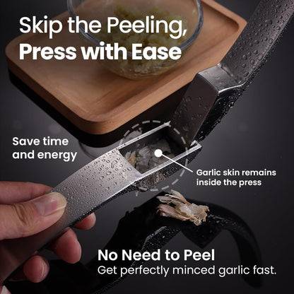 Lifetime Replacement Garlic Press, No Need to Peel, Fine Mince | Detachable Design for Easy Cleaning, Ergonomic Handle for Effortless Press, Stainless Steel Rust-Resistant, Dishwasher Safe