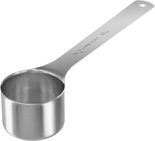 1PCS Coffee Scoop, 2Tbsp(30ml) Stainless Steel Measuring Spoon | 6.6" Length, Food-Grade Stainless Steel, Accurate Measurement, Dishwasher-Safe, Engraved Marking, Coffee Ritual Essential