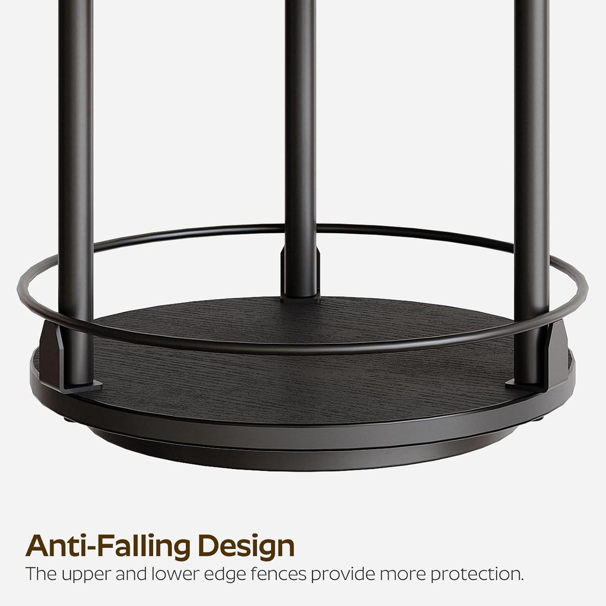 Lazy Susan Organizer, Rotating Spice Rack, 2 Tier Spice Turntable Organizer, Industrial Turntable Spice Holder, for Kitchen Countertop and Cabinet, Compact and Versatile, Rustic Brown SR22BR