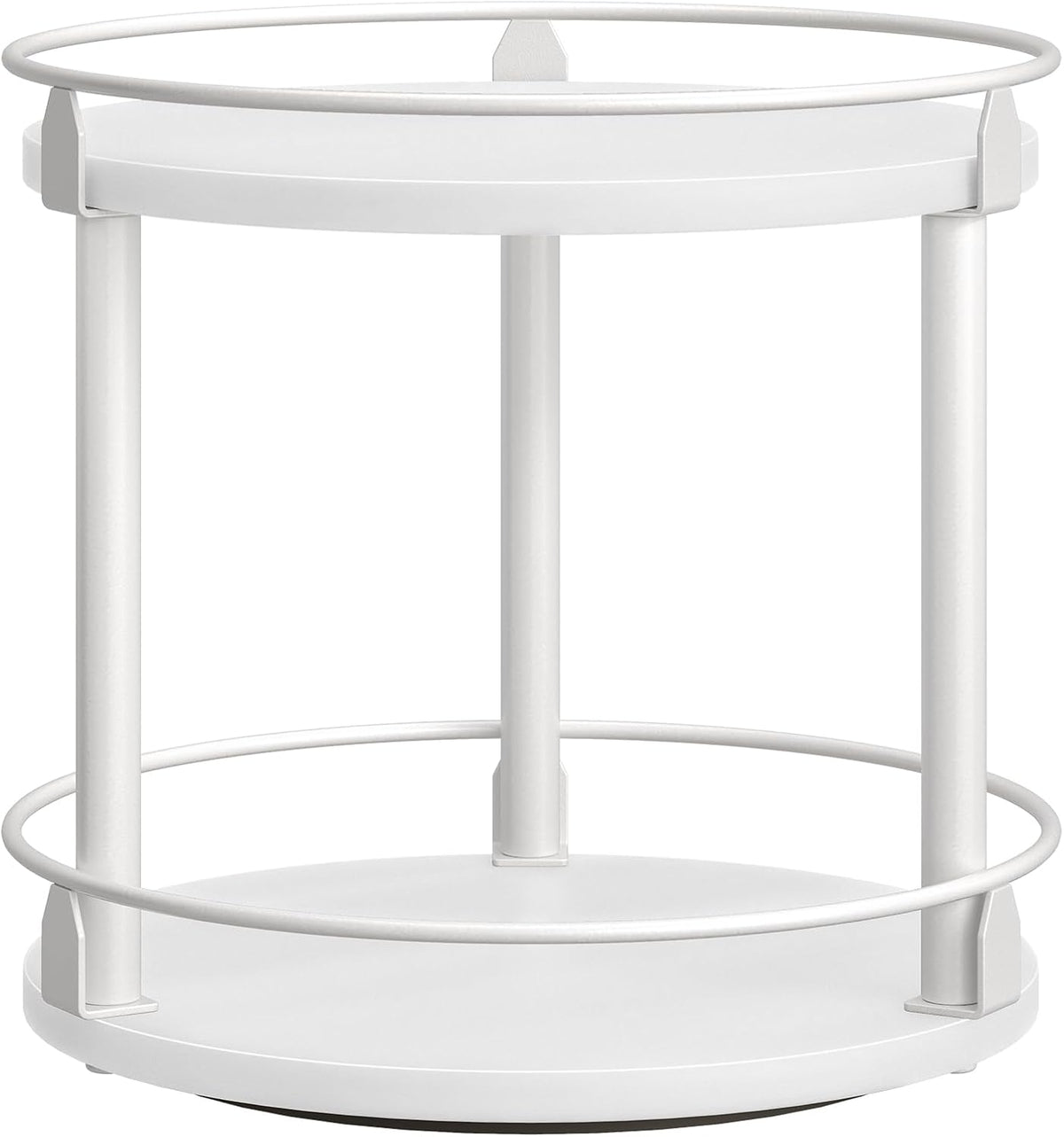Lazy Susan Organizer, Rotating Spice Rack, 2 Tier Spice Turntable Organizer, Industrial Turntable Spice Holder, for Kitchen Countertop and Cabinet, Compact and Versatile, Rustic Brown SR22BR