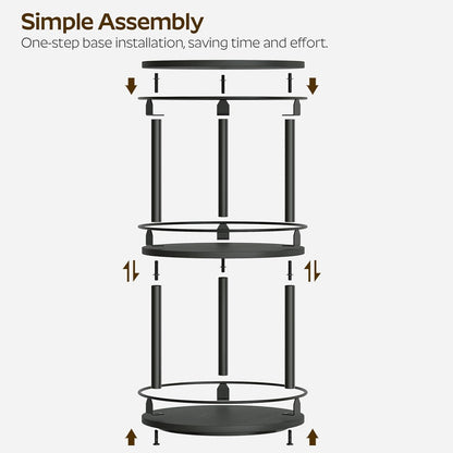 Lazy Susan Organizer, Rotating Spice Rack, 2 Tier Spice Turntable Organizer, Industrial Turntable Spice Holder, for Kitchen Countertop and Cabinet, Compact and Versatile, Rustic Brown SR22BR