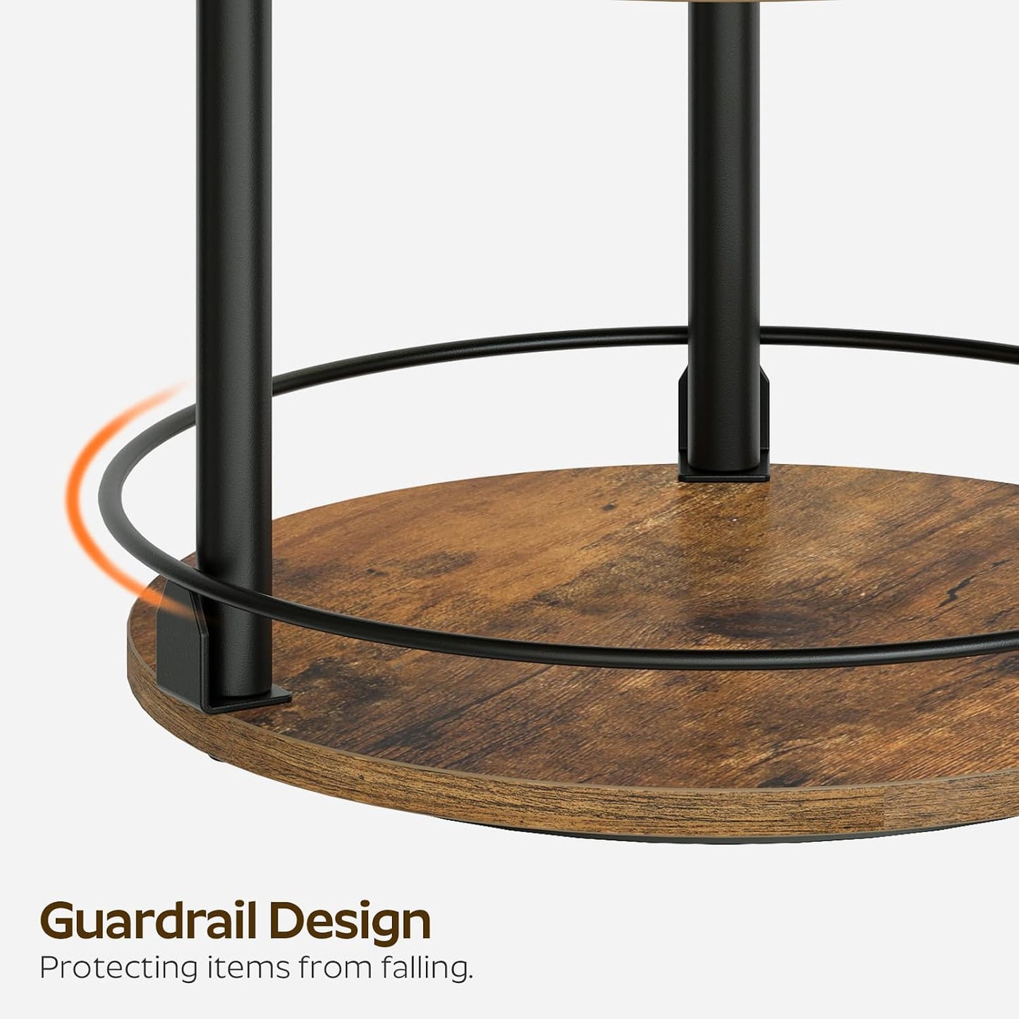 Lazy Susan Organizer, Rotating Spice Rack, 2 Tier Spice Turntable Organizer, Industrial Turntable Spice Holder, for Kitchen Countertop and Cabinet, Compact and Versatile, Rustic Brown SR22BR