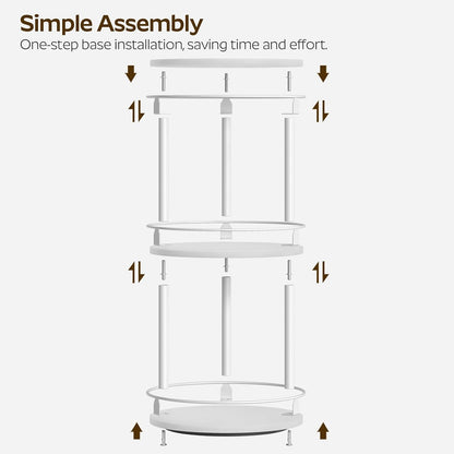 Lazy Susan Organizer, Rotating Spice Rack, 2 Tier Spice Turntable Organizer, Industrial Turntable Spice Holder, for Kitchen Countertop and Cabinet, Compact and Versatile, Rustic Brown SR22BR