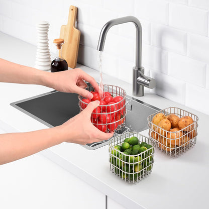 304SS Fruit Basket 1.5L Kitchen Storage Colander Produce Holder