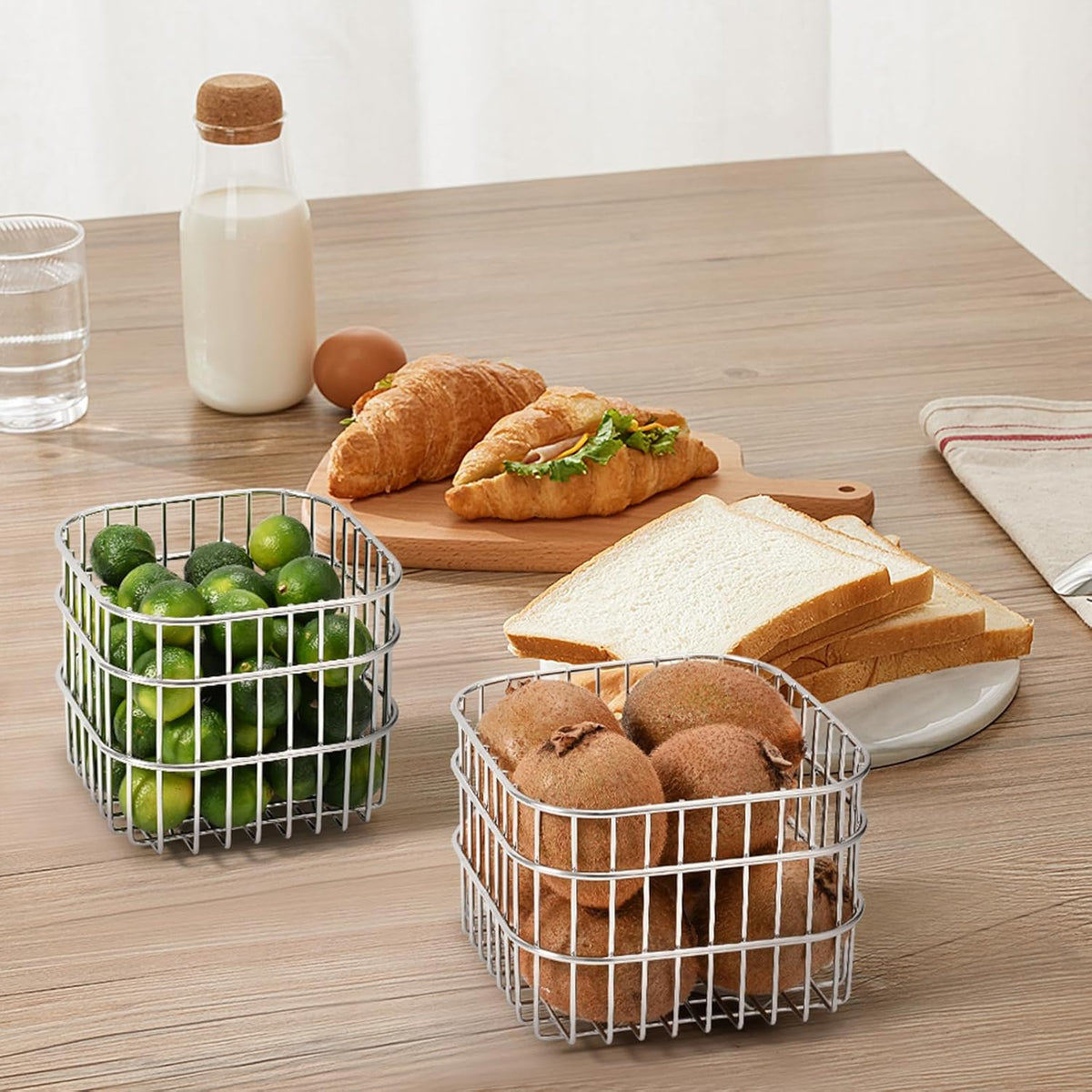 304SS Fruit Basket 1.5L Kitchen Storage Colander Produce Holder