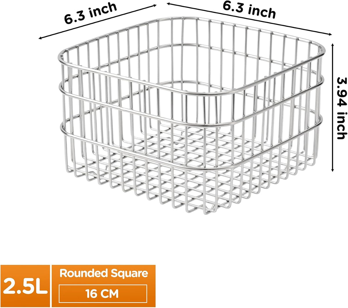 304SS Fruit Basket 1.5L Kitchen Storage Colander Produce Holder
