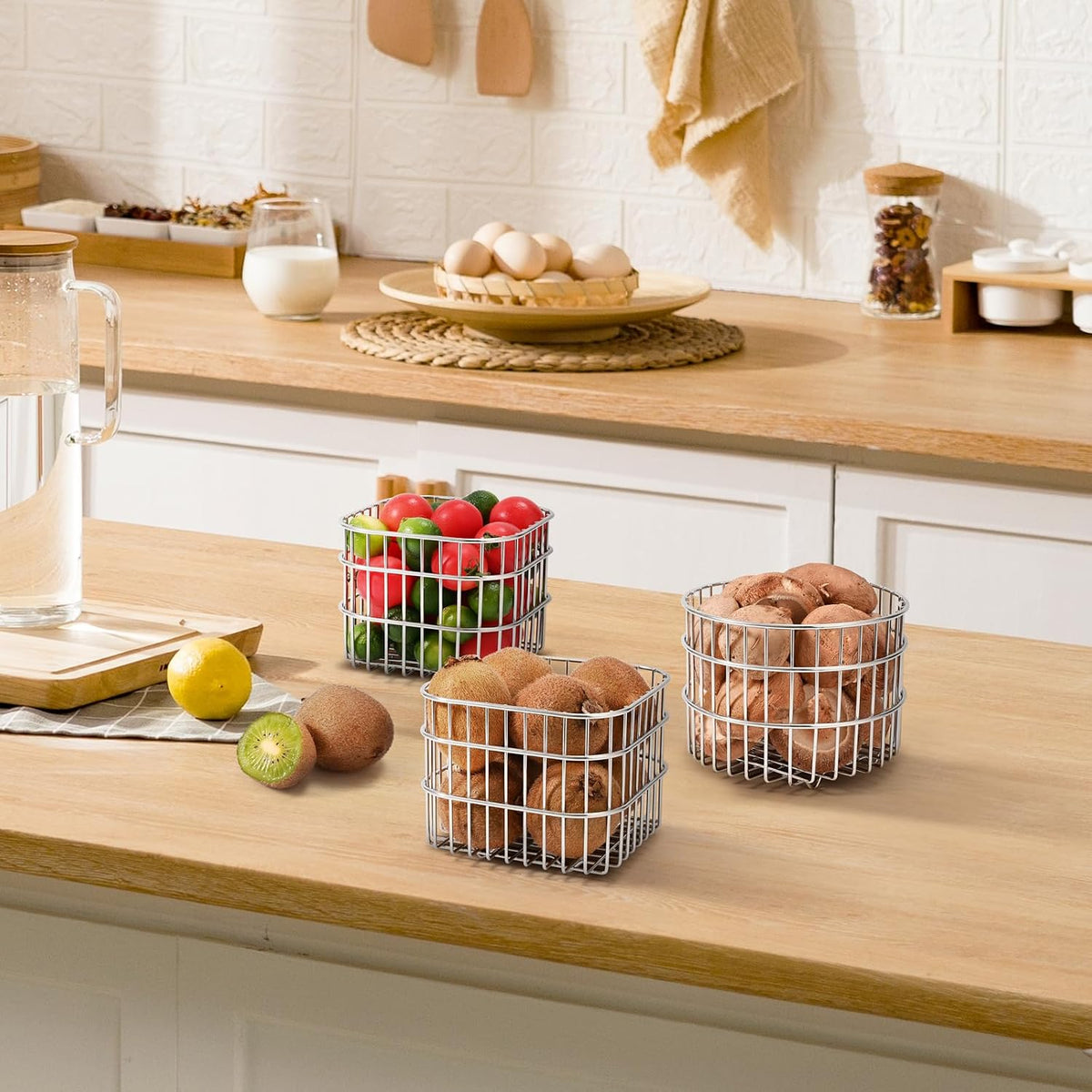 304SS Fruit Basket 1.5L Kitchen Storage Colander Produce Holder