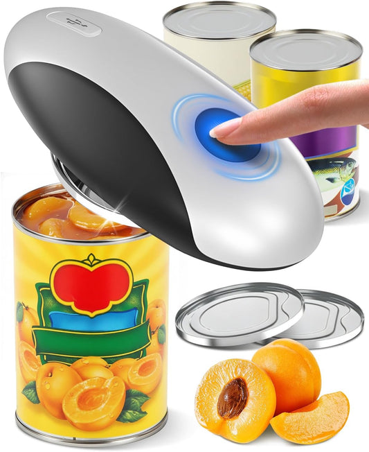 Electric Can Opener, Automatic Rechargeable Can Openers with One-Touch Smooth Edge & Magnetic Lid - Hands-Free Easy-Grip Opener for Seniors with Arthritis and Most Cans