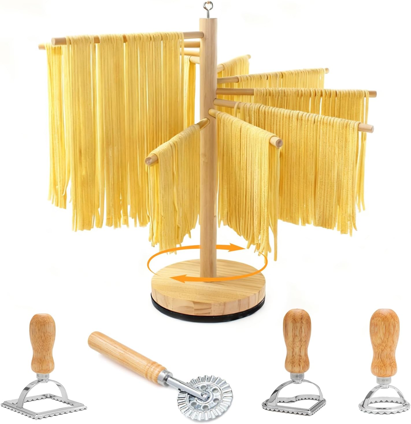 Pasta Making Tools Set, 10 Pcs Pasta Kit with Ravioli Mold & Gnocchi Board | Includes Rolling Pins, Dough Cutter & Pastry Wheel for Homemade Ravioli, Gnocchi, Dumplings and Pasta Lovers