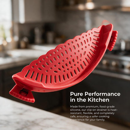 Clip On Pot Strainer, Silicone Pasta Colander for Pots and Pans