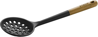 Silicone with Wood Handle Cooking Utensil, Skimming Ladle | BPA Free Silicone Skimming Ladle, Heat-Resistant Silicone Head, Durable Acacia Wood Handle. Safe for All Cookware Surfaces.
