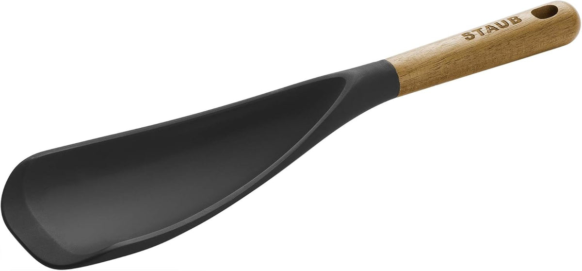 Silicone with Wood Handle Cooking Utensil, Skimming Ladle | BPA Free Silicone Skimming Ladle, Heat-Resistant Silicone Head, Durable Acacia Wood Handle. Safe for All Cookware Surfaces.
