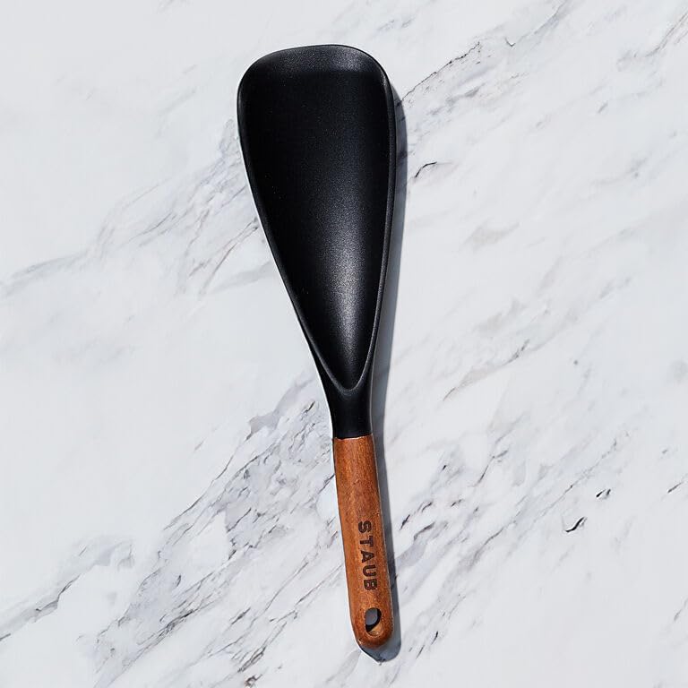 Silicone with Wood Handle Cooking Utensil, Skimming Ladle | BPA Free Silicone Skimming Ladle, Heat-Resistant Silicone Head, Durable Acacia Wood Handle. Safe for All Cookware Surfaces.