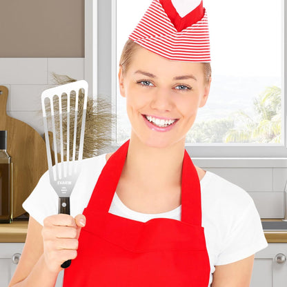 2 Pack Fish Spatula - Stainless Steel Spatula, Metal Spatula, Wooden Hdl | Kitchen Slotted Fish Turner/Spatula Set [ Large+Medium ] for Cooking & BBQ, Flipping Eggs, Burgers, Baking, Perfect Gifts