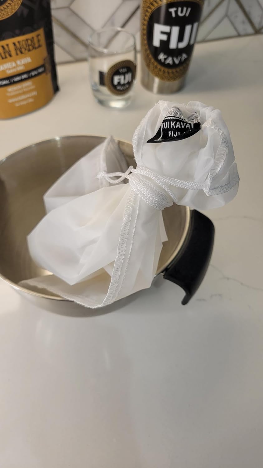 Kava fine mesh strainer filter bag | 75 Micron Nylon Commercial Food Grade Quality | BPA-Free | Nut Milks | 10 x 12 inch | Draw string | Durable | Reusable | Environment friendly packaging