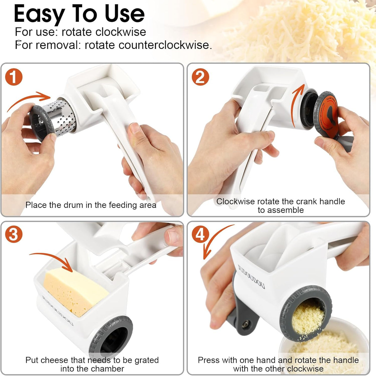 Cheese Grater Hand Crank,Classic Rotary Parmesan Cheese Shredder Handheld