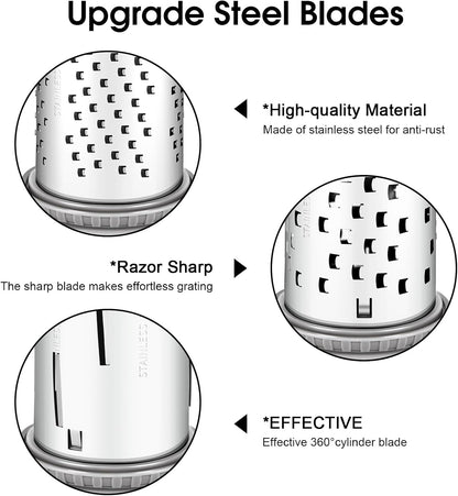 Cheese Grater Hand Crank,Classic Rotary Parmesan Cheese Shredder Handheld