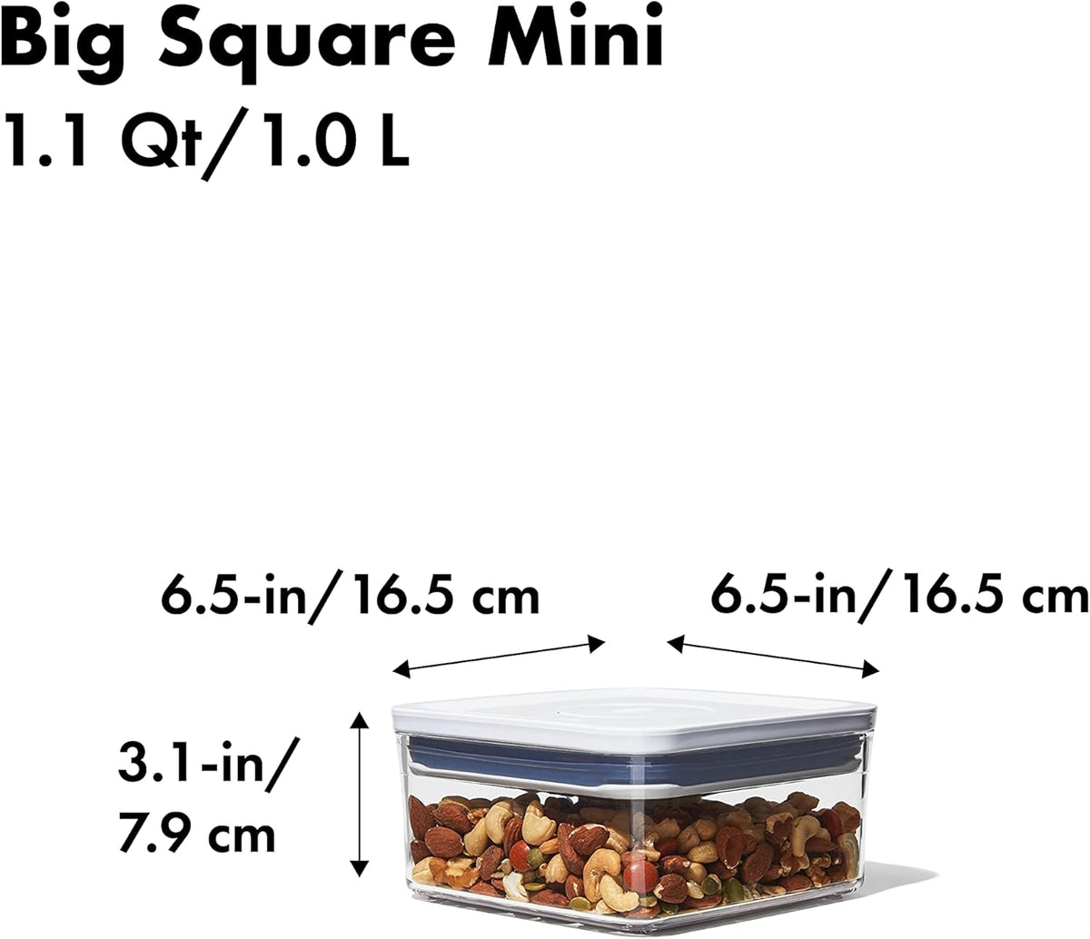 Good Grips POP Container - Airtight Food Storage - Big Square Short 2.8 Qt Ideal for 5 lbs of sugar, cookies or crackers
