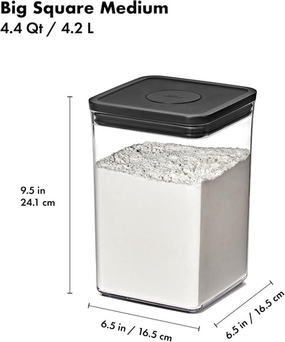 Good Grips POP Container - Airtight Food Storage - Big Square Short 2.8 Qt Ideal for 5 lbs of sugar, cookies or crackers
