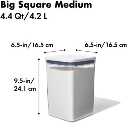 Good Grips POP Container - Airtight Food Storage - Big Square Short 2.8 Qt Ideal for 5 lbs of sugar, cookies or crackers
